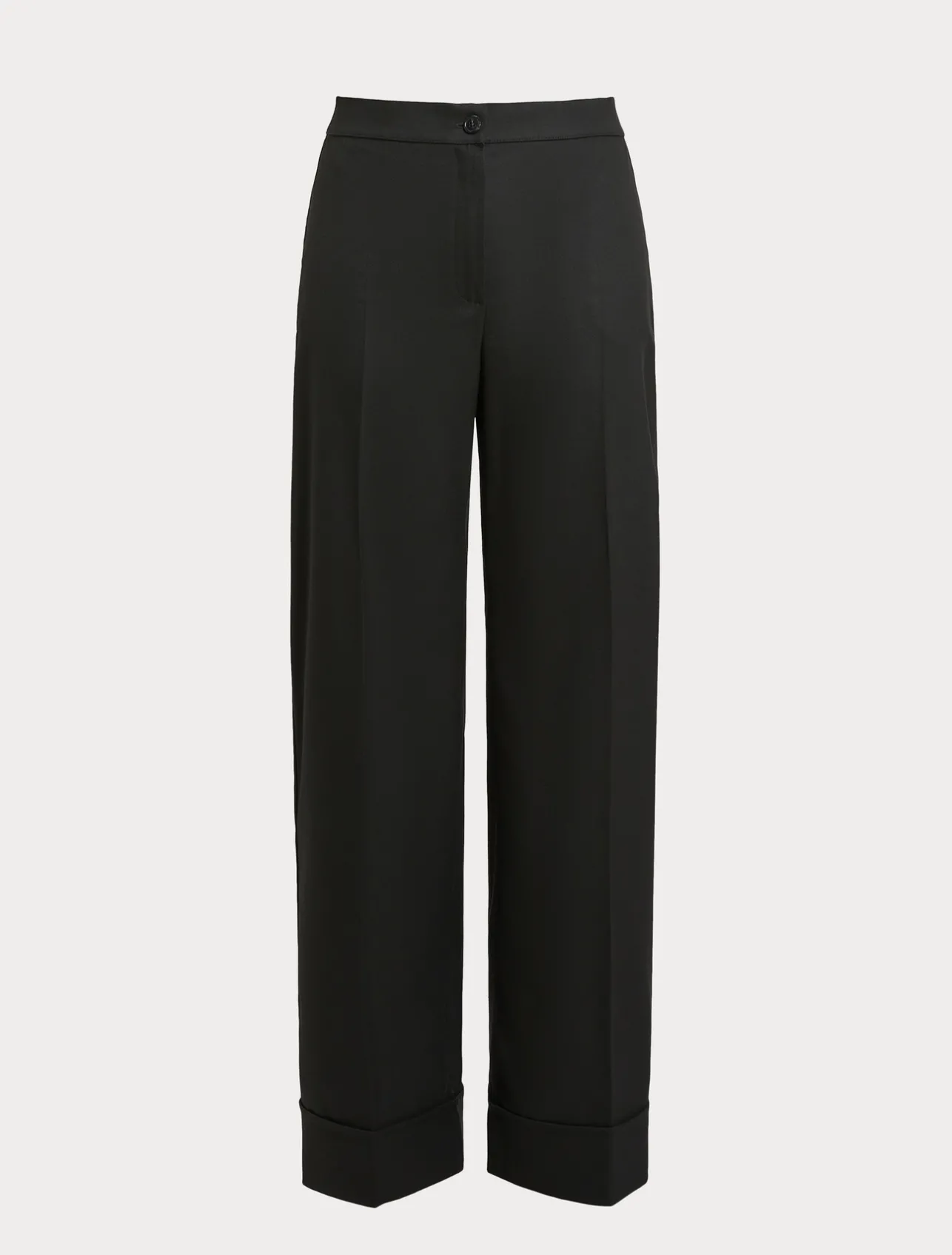 Outlet Marina Rinaldi Viscose and yarn-dyed fabric trousers BLACK