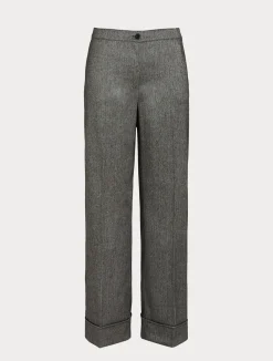 Clearance Marina Rinaldi Viscose and yarn-dyed fabric trousers BLACK