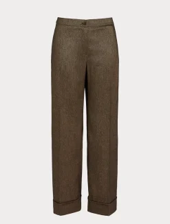 Discount Marina Rinaldi Viscose and yarn-dyed fabric trousers DARKBOWN
