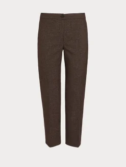 Sale Marina Rinaldi Viscose and yarn-dyed fabric trousers DARKBOWN