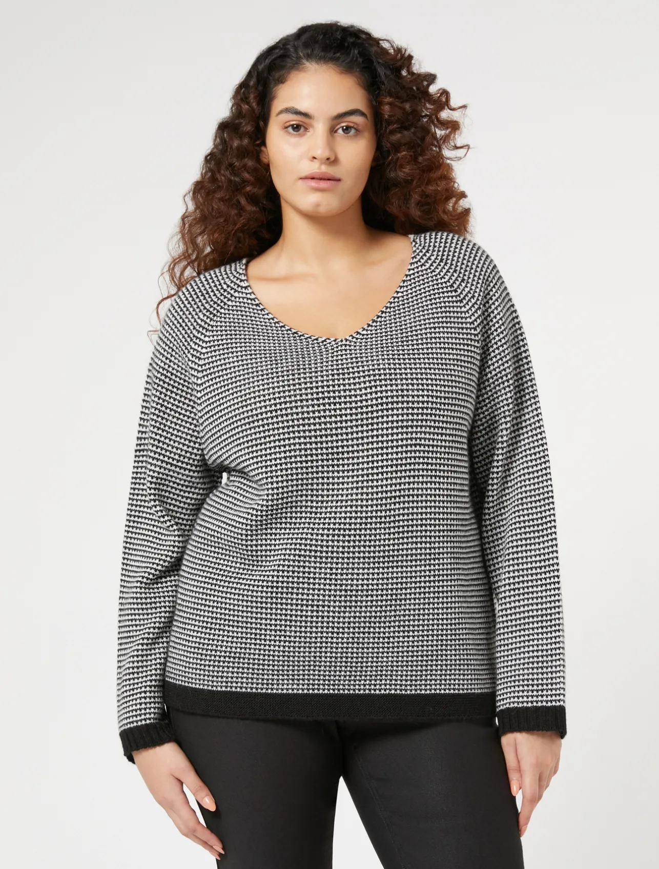 Outlet Marina Rinaldi Viscose blend yarn jumper BLACK