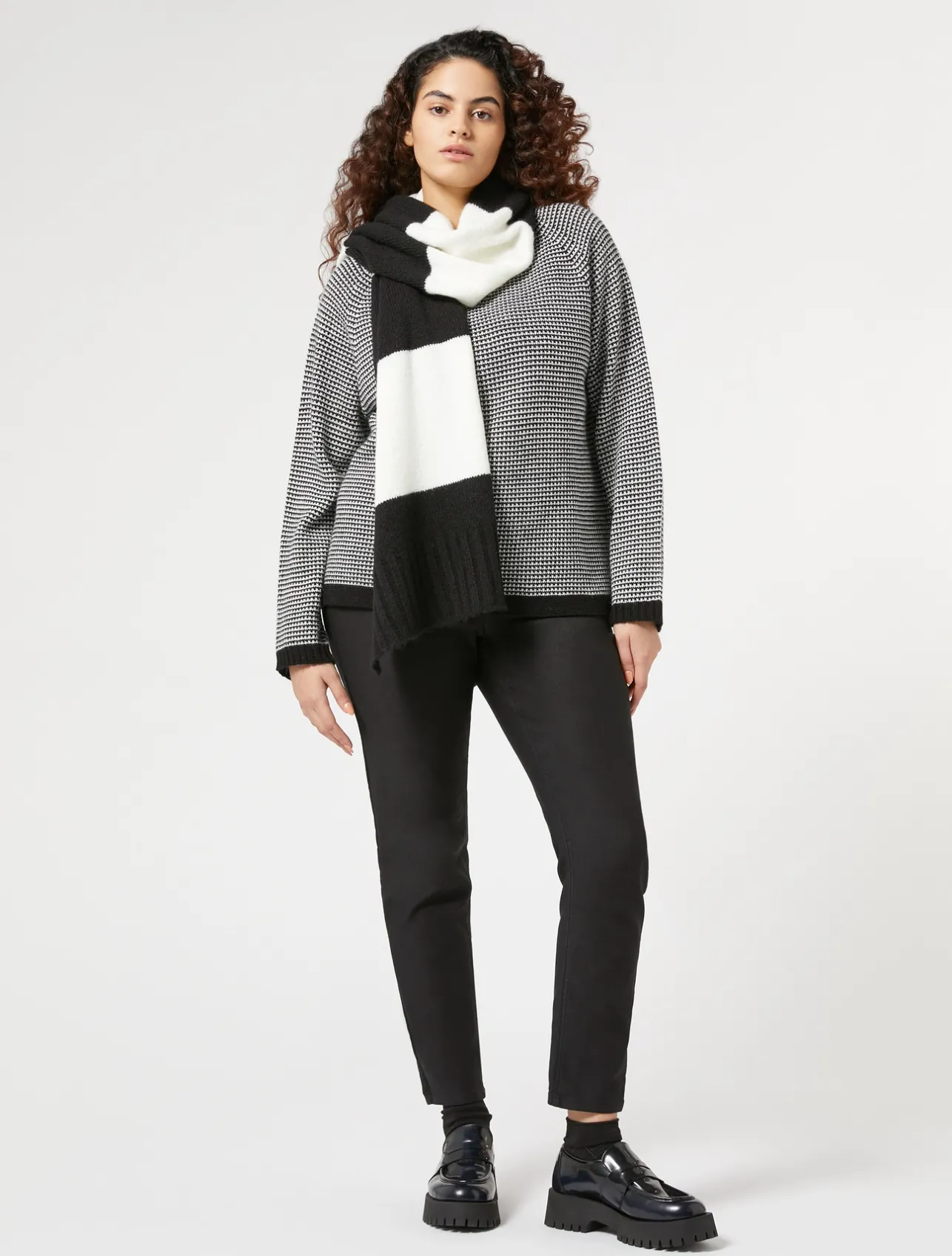 Outlet Marina Rinaldi Viscose blend yarn jumper BLACK