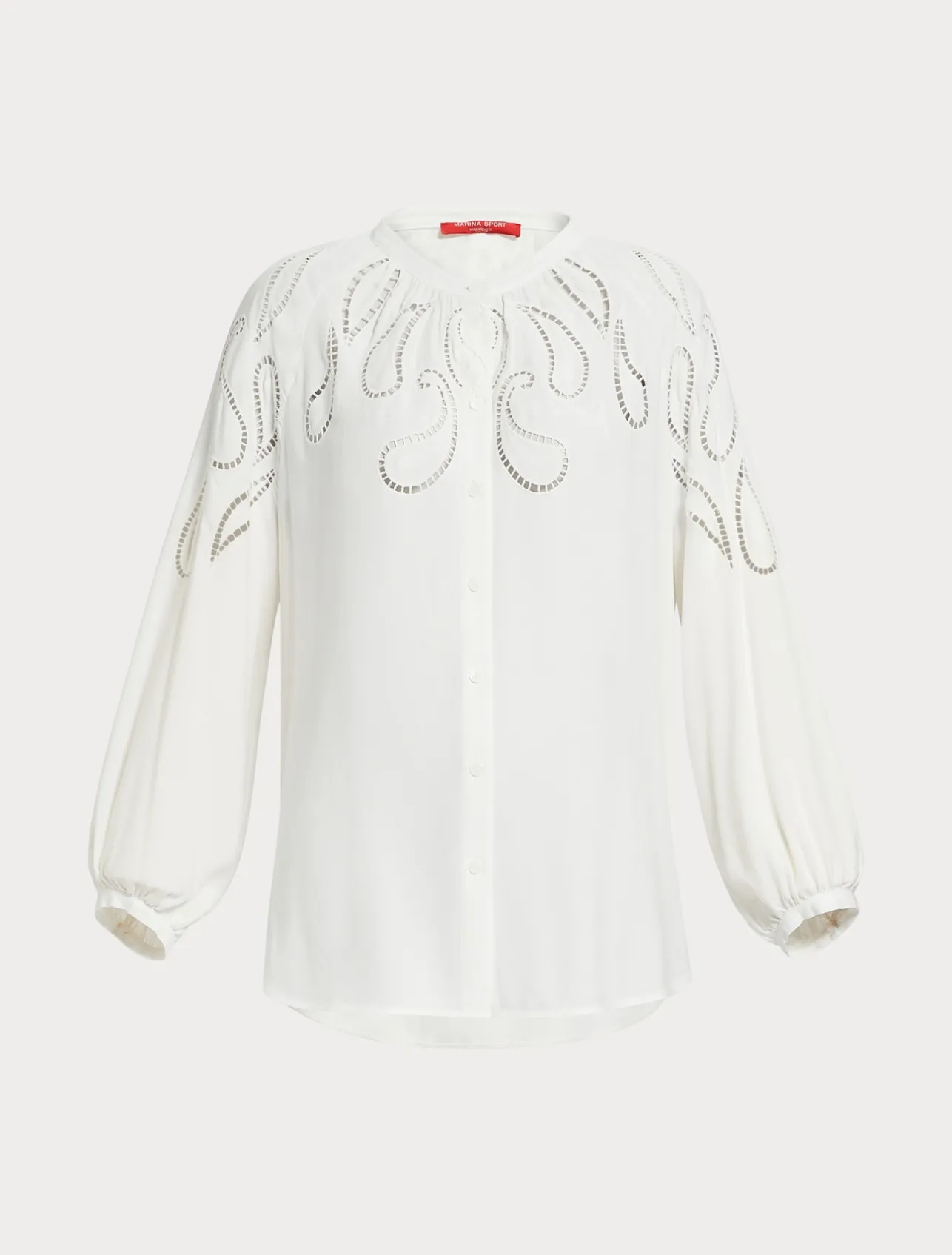 New Marina Rinaldi Viscose blouse with embroidery WHITE