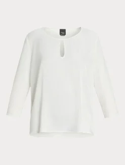 Best Marina Rinaldi Viscose jersey and satin T-shirt WHITE
