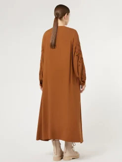 New Marina Rinaldi Viscose twill dress BRONZE