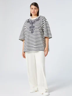 Fashion Marina Rinaldi Viscose twill trousers IVORY
