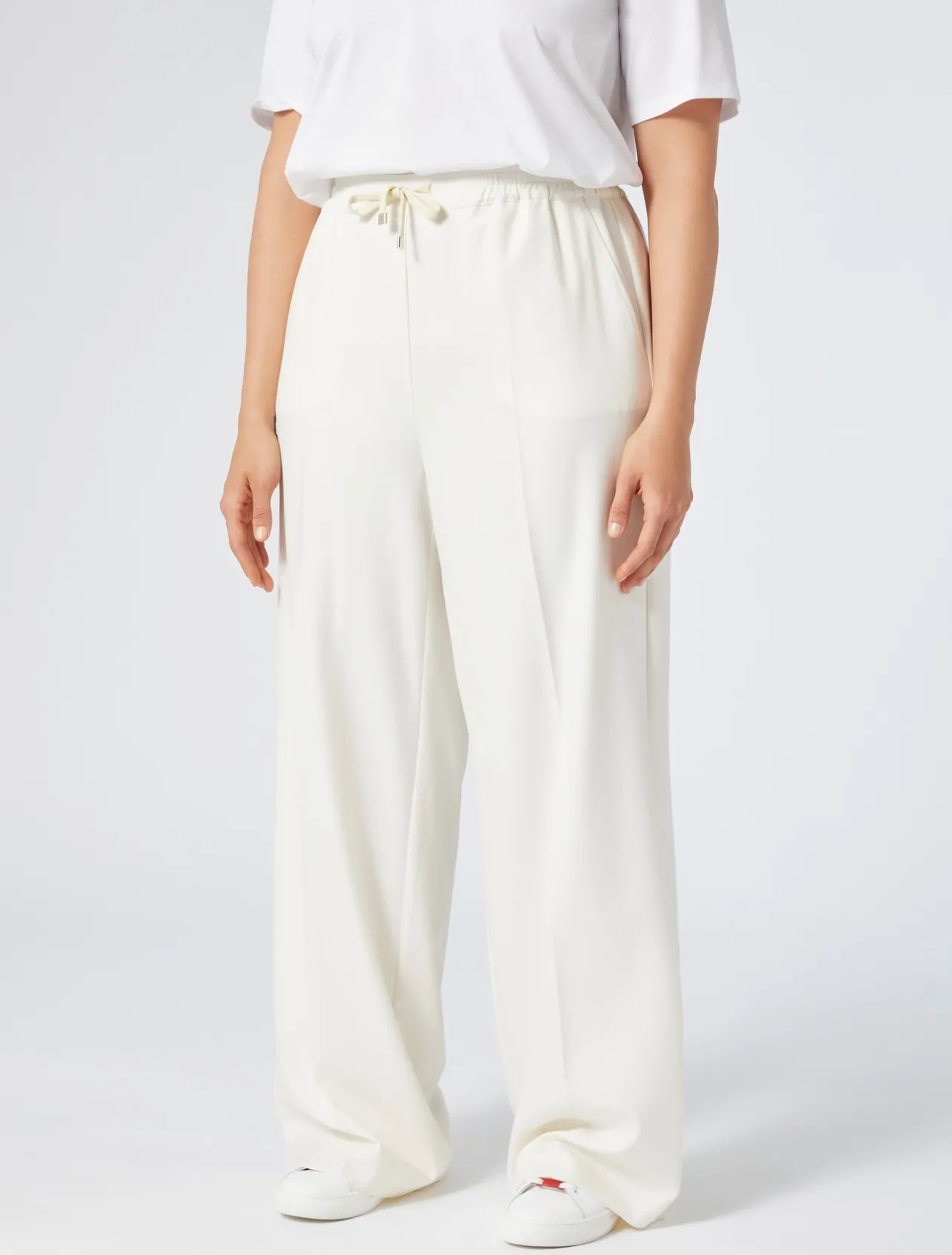 Fashion Marina Rinaldi Viscose twill trousers IVORY