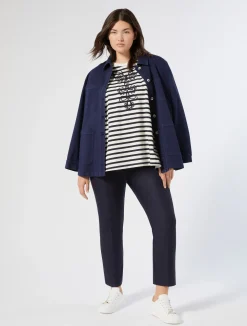New Marina Rinaldi Viscose twill trousers NAVY