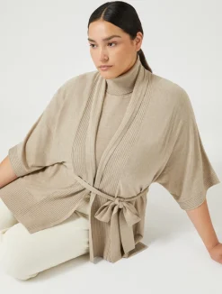 Best Marina Rinaldi Viscose yarn cardigan BEIGE
