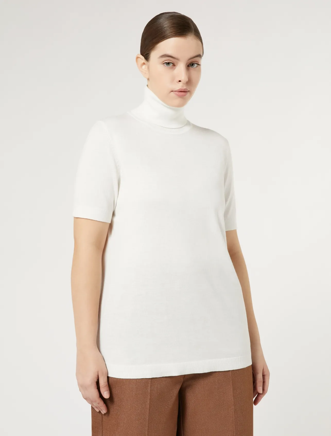 Sale Marina Rinaldi Viscose yarn sweater WHITE