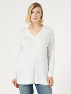 New Marina Rinaldi Viscose yarn sweater WHITE