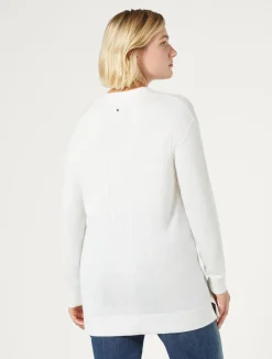 New Marina Rinaldi Viscose yarn sweater WHITE