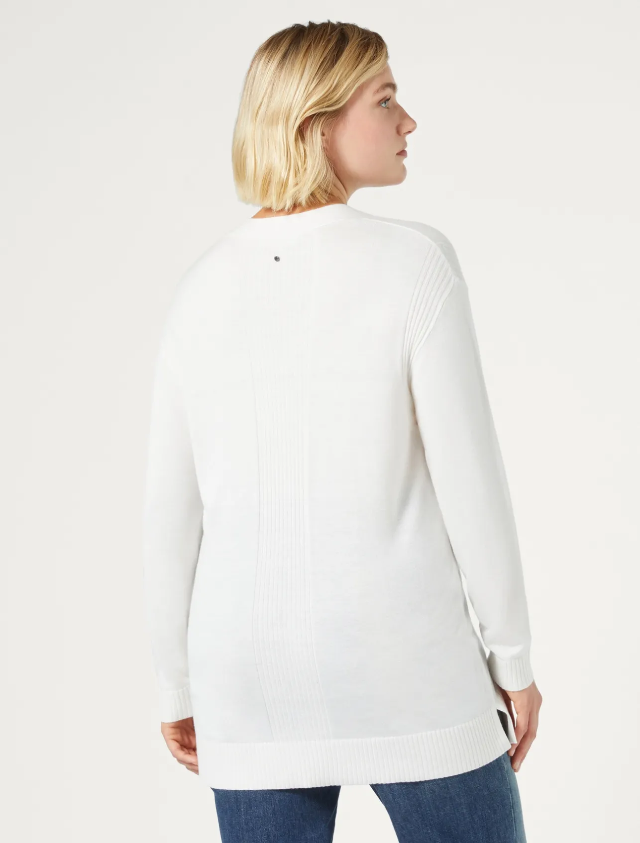 New Marina Rinaldi Viscose yarn sweater WHITE