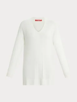 New Marina Rinaldi Viscose yarn sweater WHITE