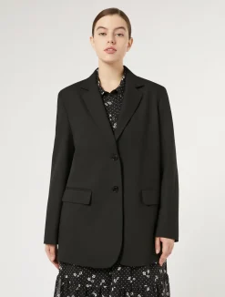 Outlet Marina Rinaldi Viscose-blend blazer jacket BLACK