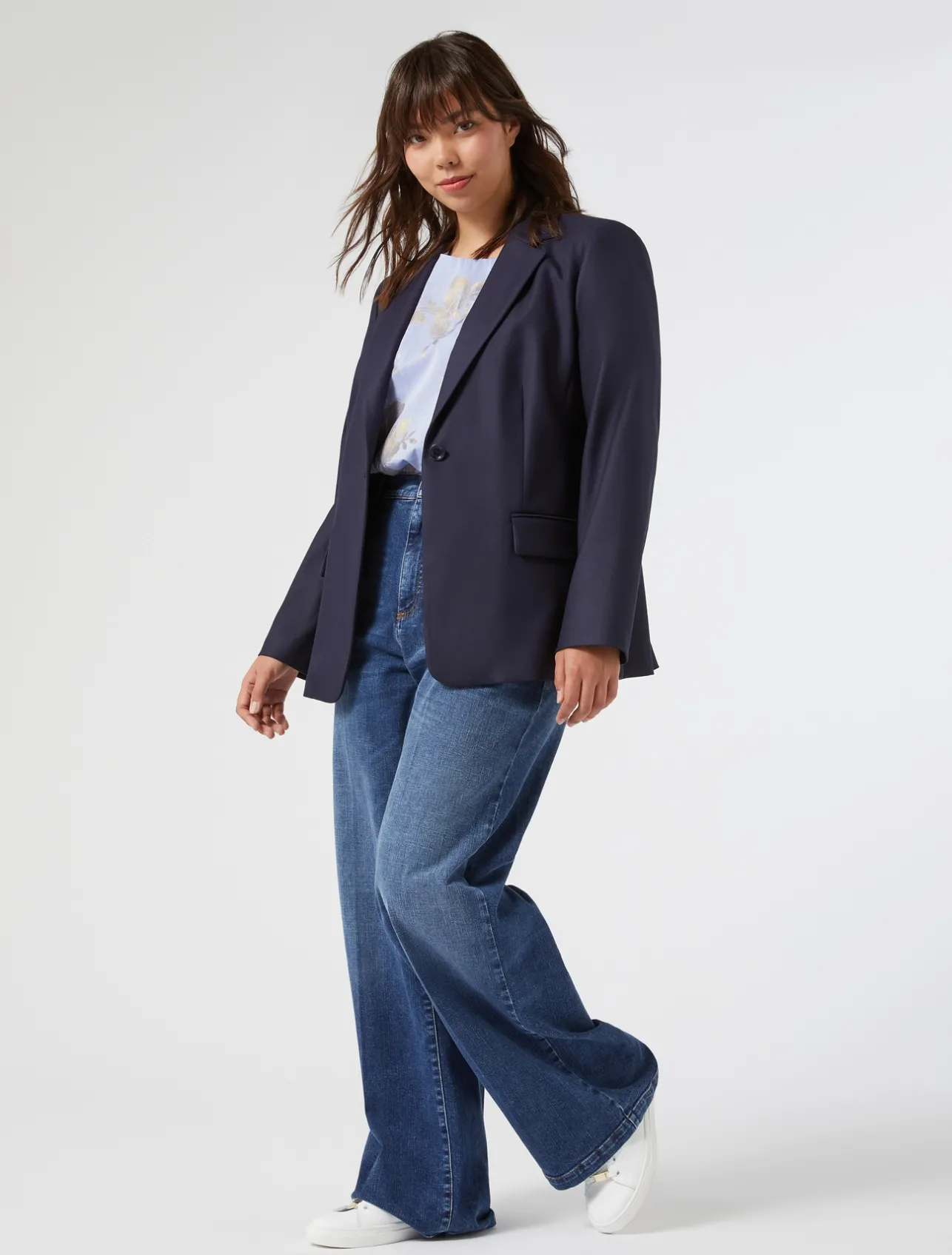 Sale Marina Rinaldi Viscose-blend twill jacket NAVY