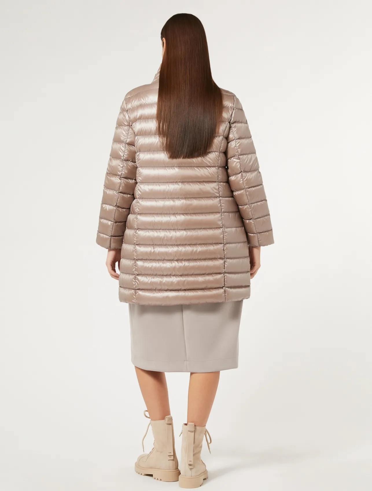 Discount Marina Rinaldi Water-repellent canvas down jacket TURTLEDOVE