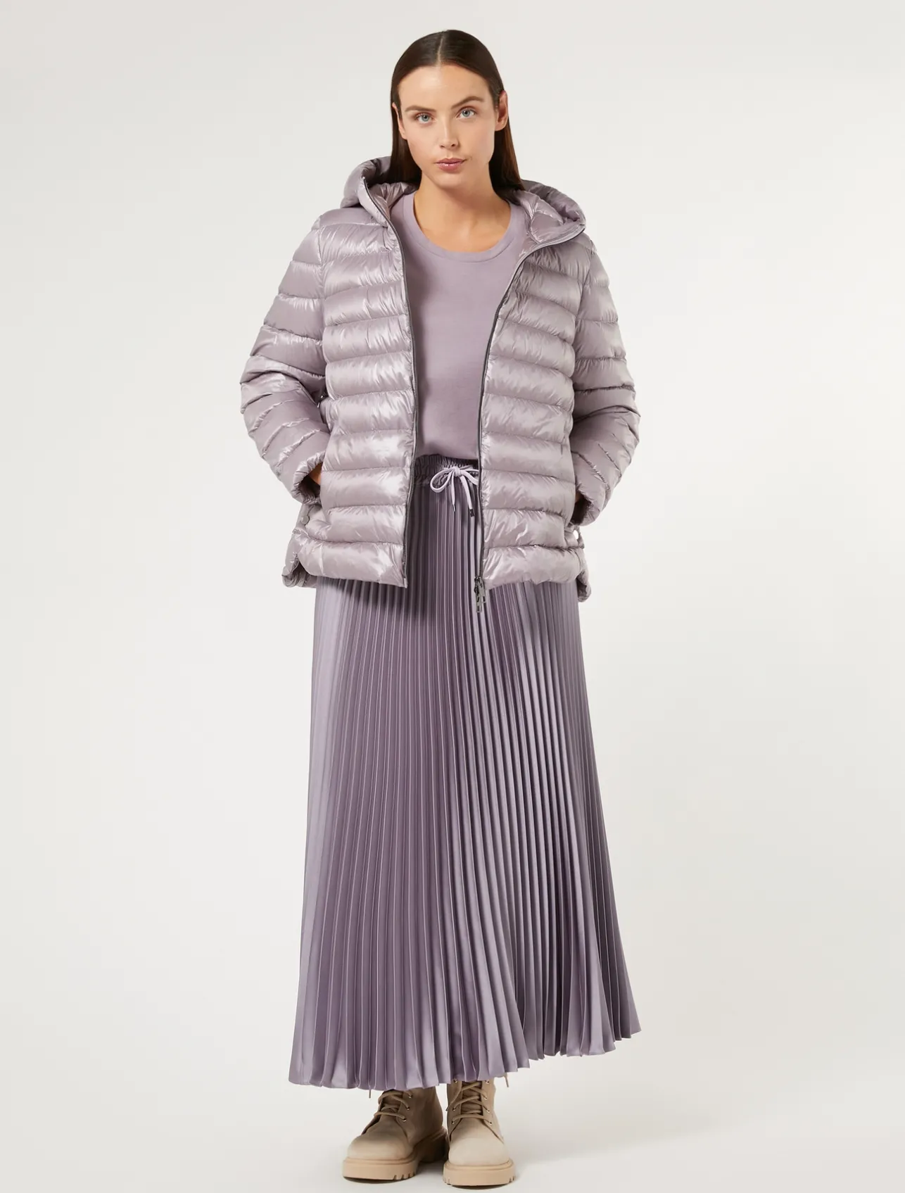 Best Marina Rinaldi Water-repellent canvas down jacket LAVENDER