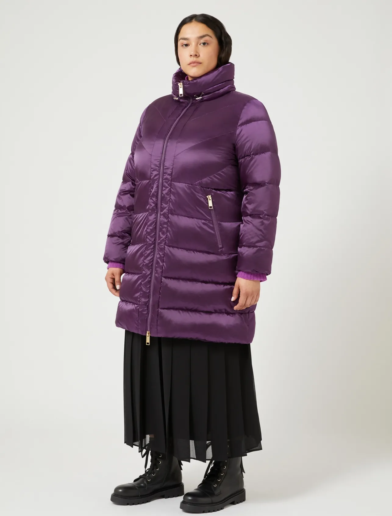 Best Marina Rinaldi water-repellent down jacket PLUM