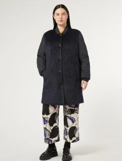 Online Marina Rinaldi Water-repellent jersey and canvas jacket ULTRAMARINE