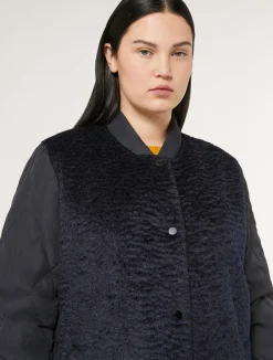 Online Marina Rinaldi Water-repellent jersey and canvas jacket ULTRAMARINE