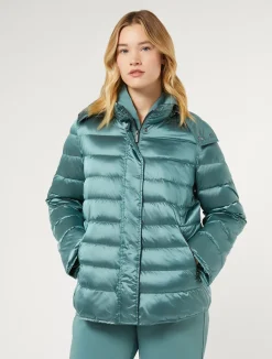 New Marina Rinaldi Water-repellent nylon canvas jacket SAGEGREEN