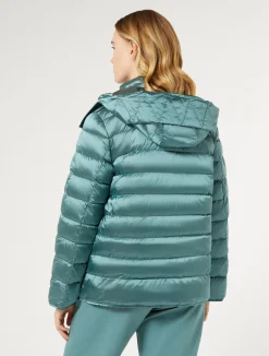 New Marina Rinaldi Water-repellent nylon canvas jacket SAGEGREEN