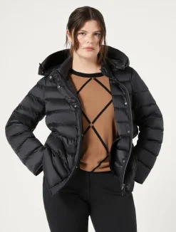 Sale Marina Rinaldi Water-repellent nylon canvas jacket BLACK
