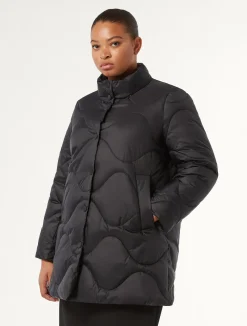 Online Marina Rinaldi Water-repellent nylon fabric down jacket BLACK