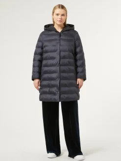Discount Marina Rinaldi Water-repellent nylon fabric and taffeta puffer jacket ULTRAMARINE