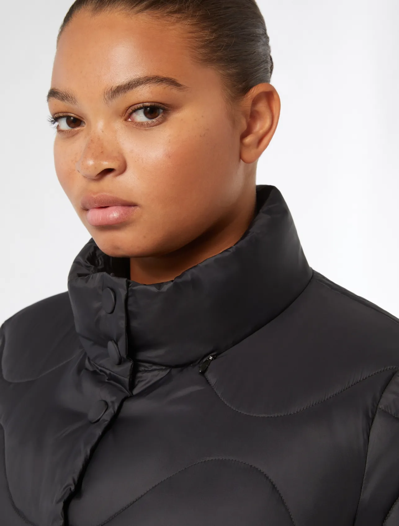 Online Marina Rinaldi Water-repellent nylon fabric down jacket BLACK