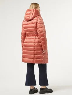 Clearance Marina Rinaldi Water-repellent nylon fabric puffer jacket TERRACOTTA
