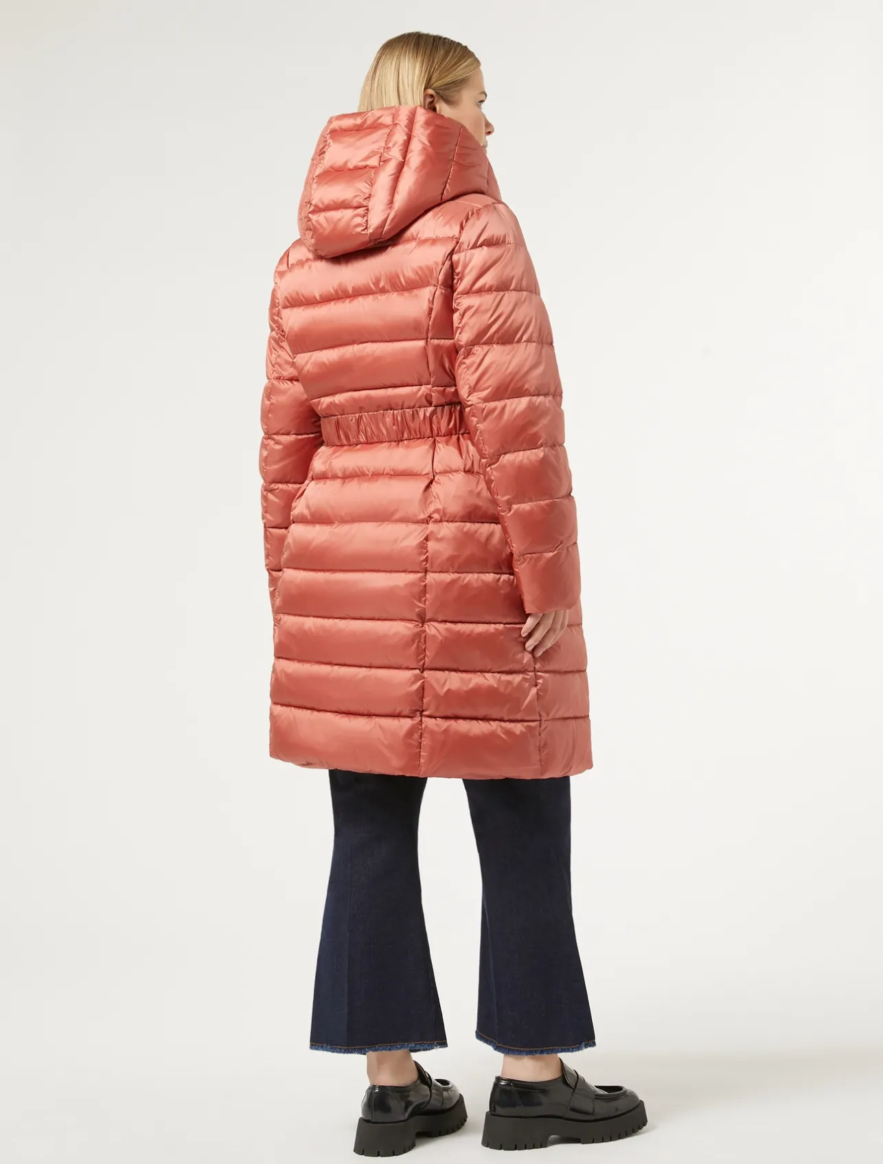 Clearance Marina Rinaldi Water-repellent nylon fabric puffer jacket TERRACOTTA