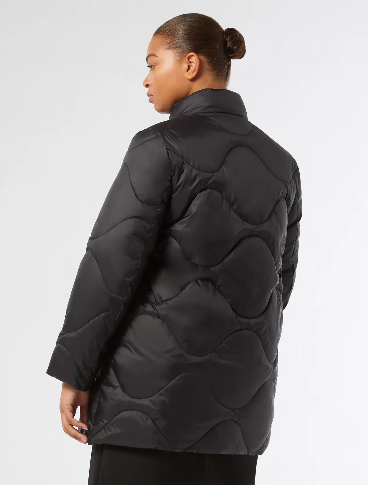 Online Marina Rinaldi Water-repellent nylon fabric down jacket BLACK