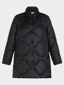 Online Marina Rinaldi Water-repellent nylon fabric down jacket BLACK