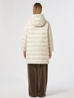 Best Marina Rinaldi Water-repellent nylon fabric and taffeta puffer jacket TURTLEDOVE