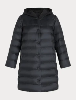Best Marina Rinaldi Water-repellent nylon fabric and taffeta puffer jacket BLACK