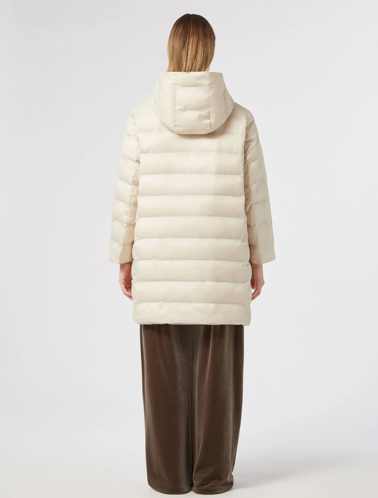 Best Marina Rinaldi Water-repellent nylon fabric and taffeta puffer jacket TURTLEDOVE