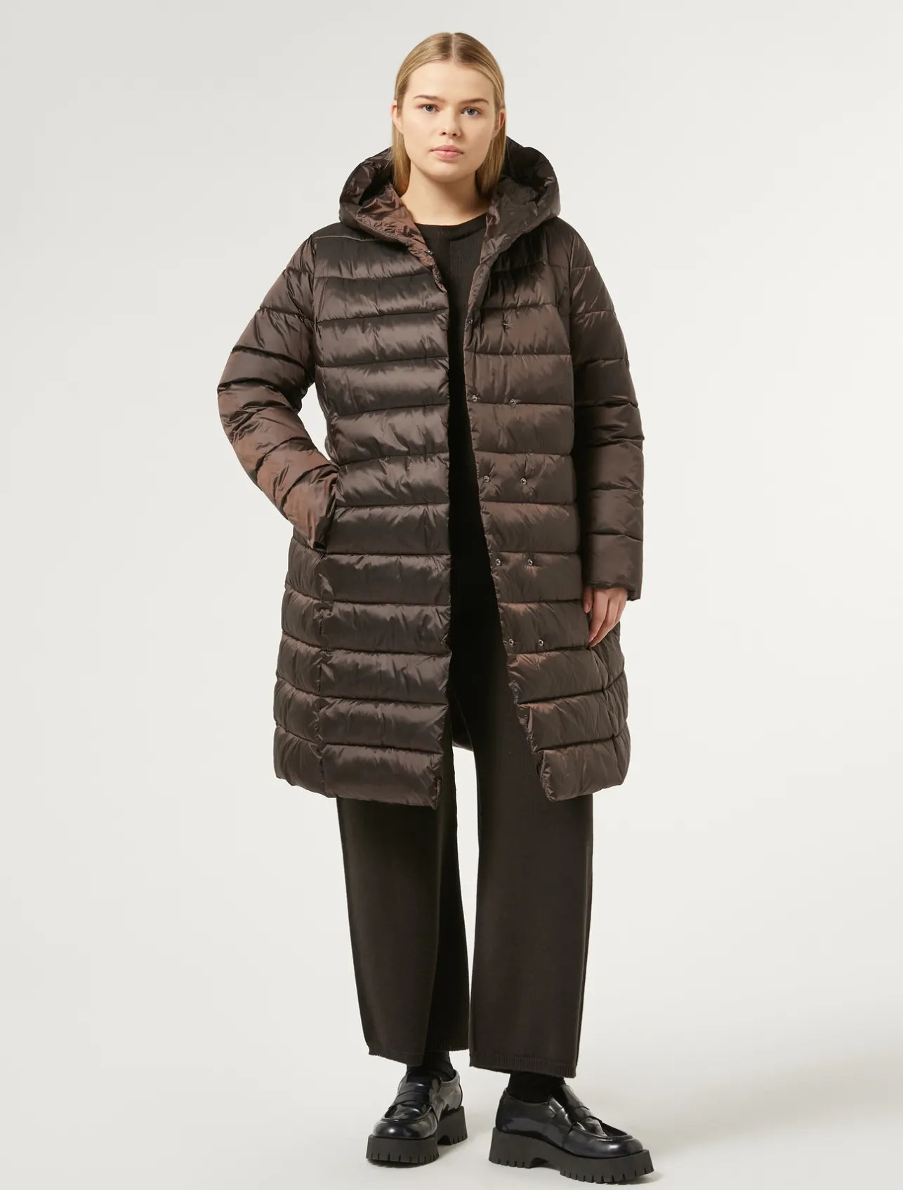Best Marina Rinaldi Water-repellent nylon fabric puffer jacket DARKBOWN