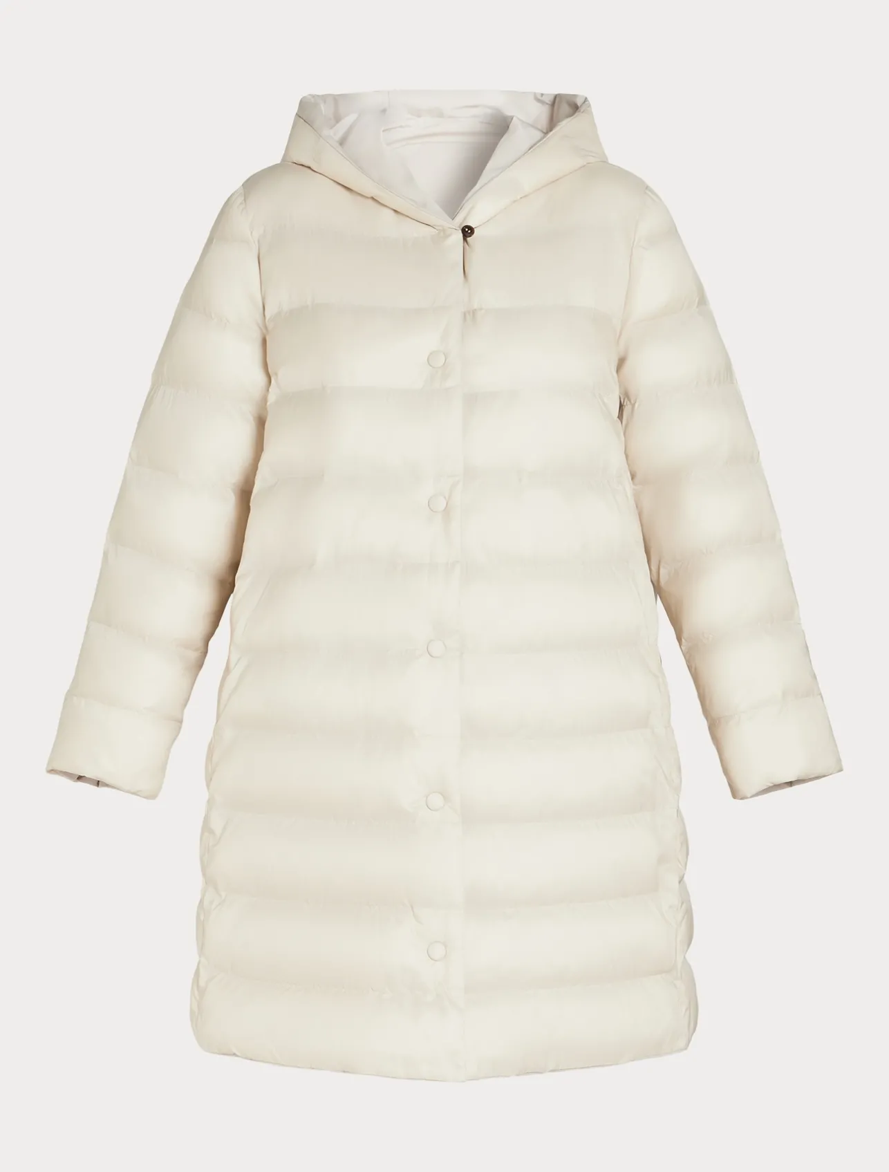 Best Marina Rinaldi Water-repellent nylon fabric and taffeta puffer jacket TURTLEDOVE