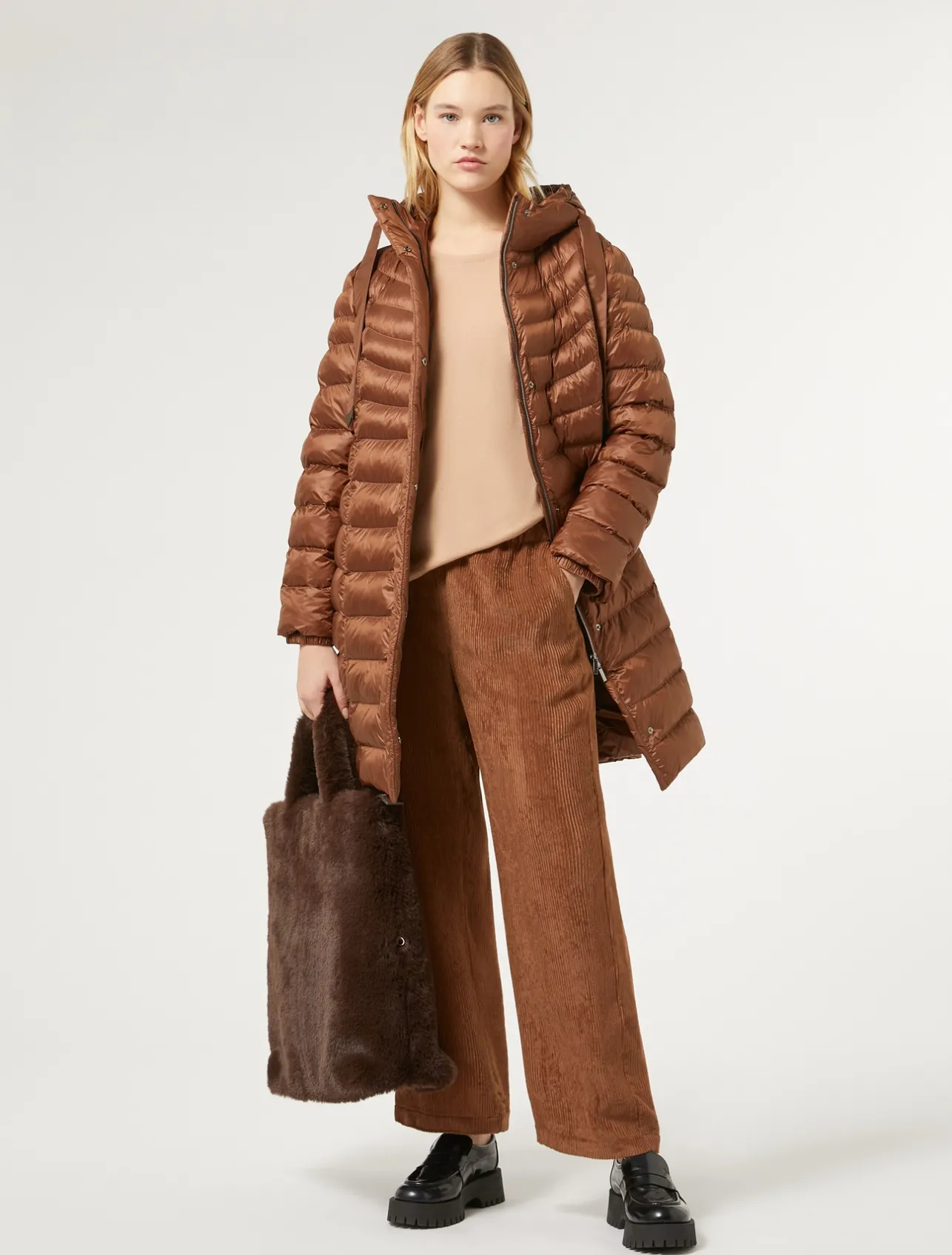 Online Marina Rinaldi Water-repellent padded coat BROWN