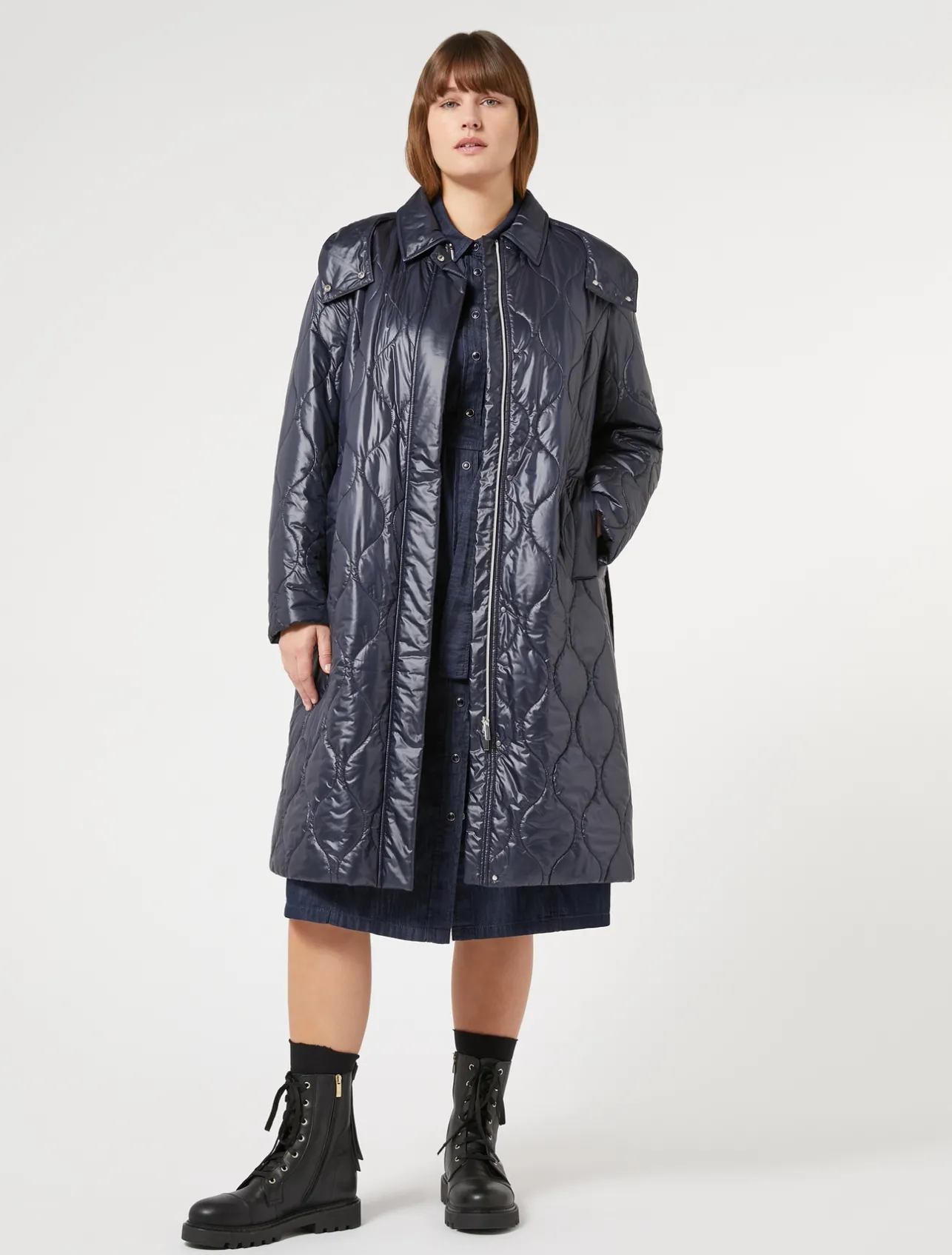 New Marina Rinaldi Water-repellent padded coat MIDNIGHTBLUE