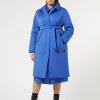 Clearance Marina Rinaldi Water-repellent satin padded coat CHINABLUE