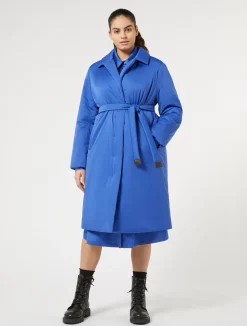 Clearance Marina Rinaldi Water-repellent satin padded coat CHINABLUE