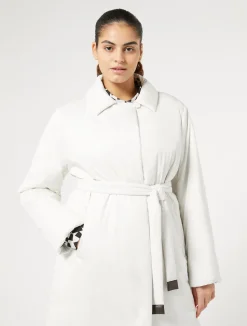Hot Marina Rinaldi Water-repellent satin padded coat WHITE