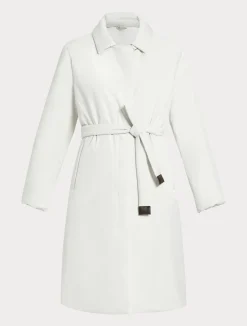 Hot Marina Rinaldi Water-repellent satin padded coat WHITE