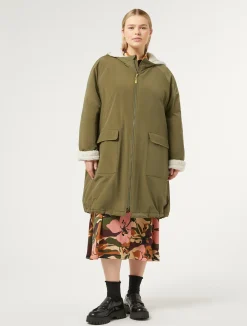 Sale Marina Rinaldi Water-repellent taffeta parka KAKI
