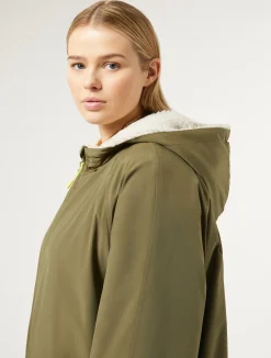 Sale Marina Rinaldi Water-repellent taffeta parka KAKI
