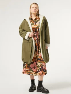 Sale Marina Rinaldi Water-repellent taffeta parka KAKI