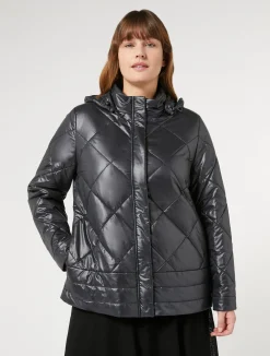 Discount Marina Rinaldi Water-repellent technical canvas jacket BLACK